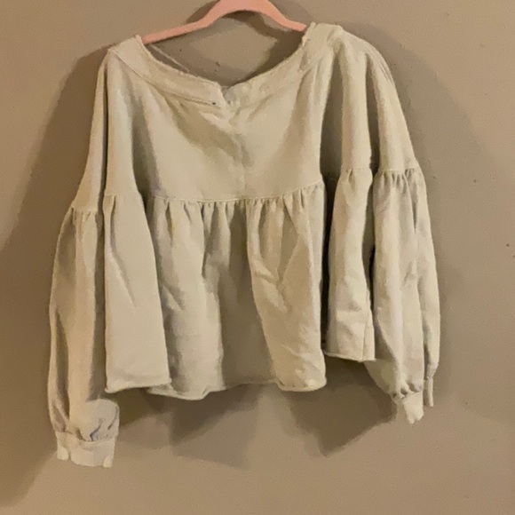 Blue B Cropped Ruffle Sweatshirt - Picture 2 of 3